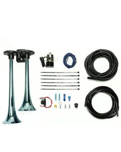 Pacbrake Basic Dual Air Horn for Onboard Air Cast Zinc Alloy/Stainless Steel Chrome | HP10073