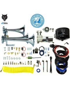 Pacbrake Premium Triple Train Horn W/Air Horn (HP10254) and Onboard Air (HP10163) | HP10314