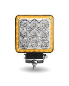 TLED-U118 | 4.25" Square 'Strobe' Series Spot LED Work Lamp with Amber Strobe